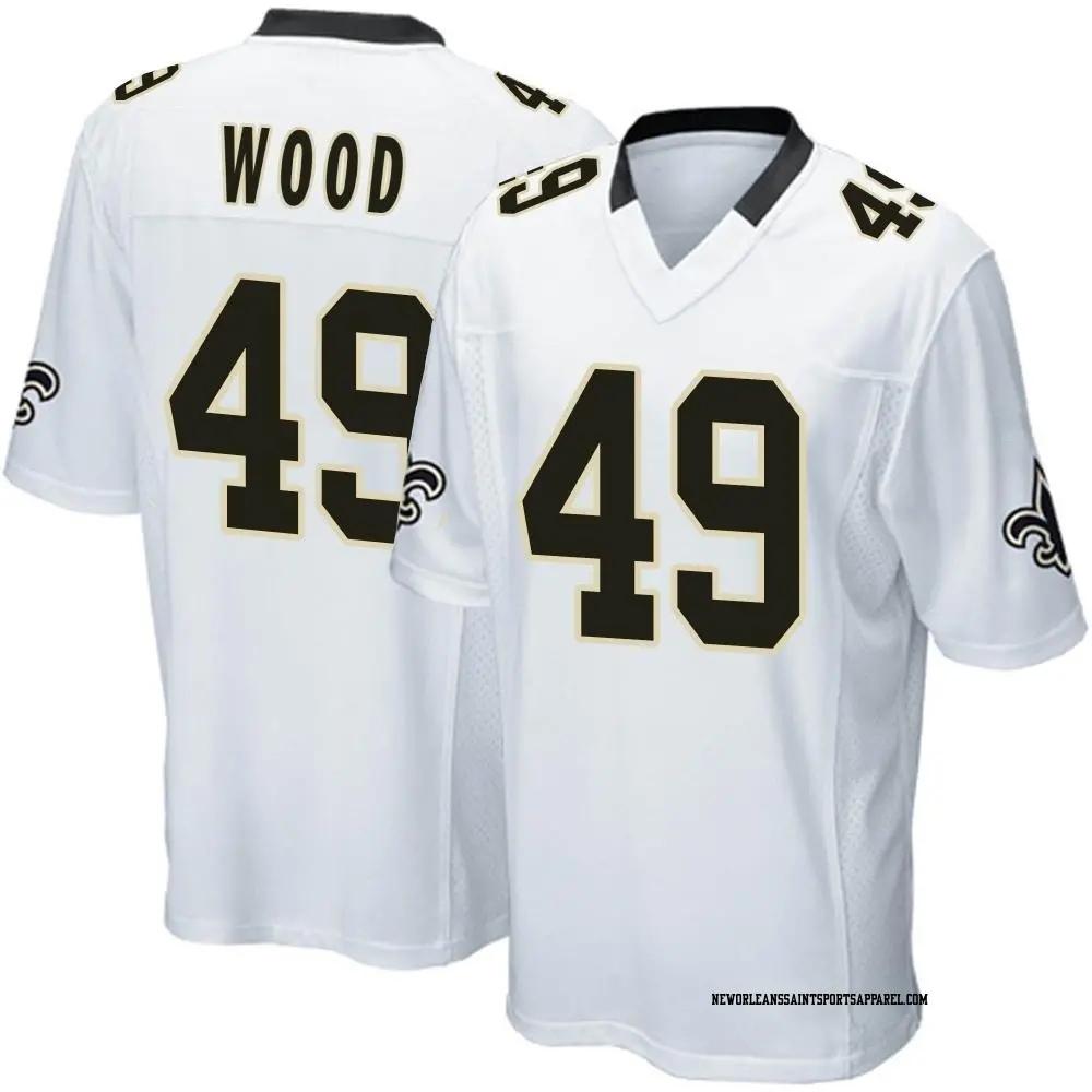 Game White Youth Zach Wood New Orleans Saints Jersey - Saints Store