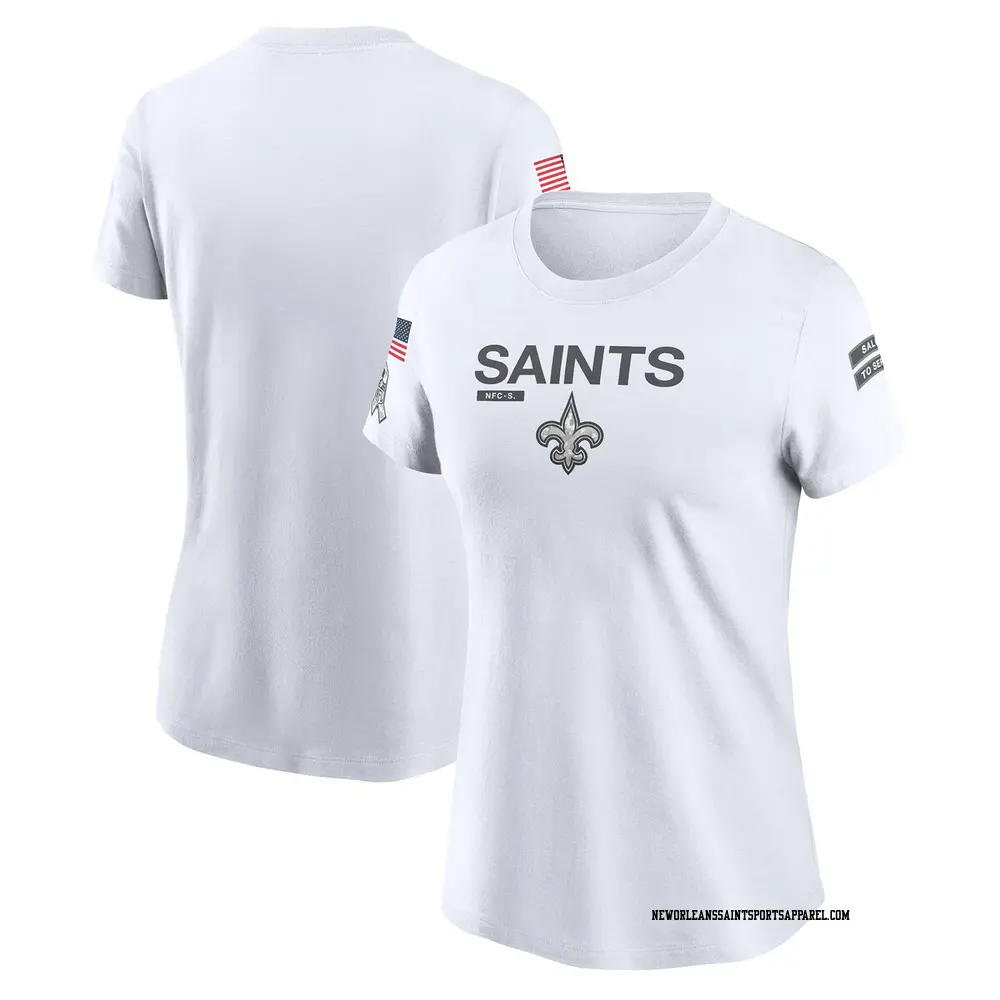 Legend White Women's New Orleans Saints 2024 Salute To Service Performance T-Shirt