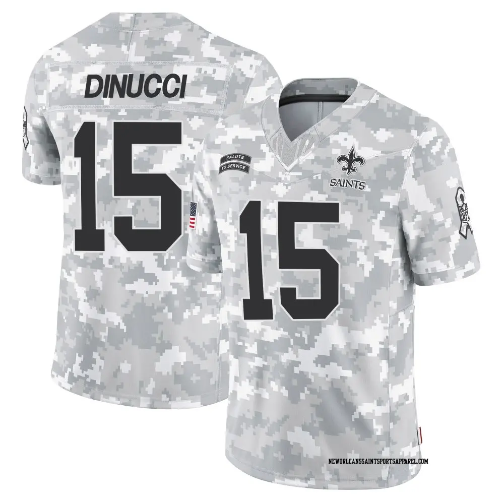 Limited Arctic Camo Men's Ben DiNucci New Orleans Saints 2024 Salute to Service Jersey