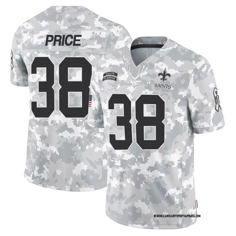 Limited Arctic Camo Men's Jayden Price New Orleans Saints 2024 Salute to Service Jersey