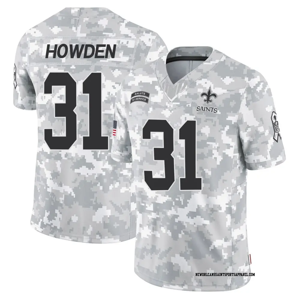Limited Arctic Camo Men's Jordan Howden New Orleans Saints 2024 Salute to Service Jersey