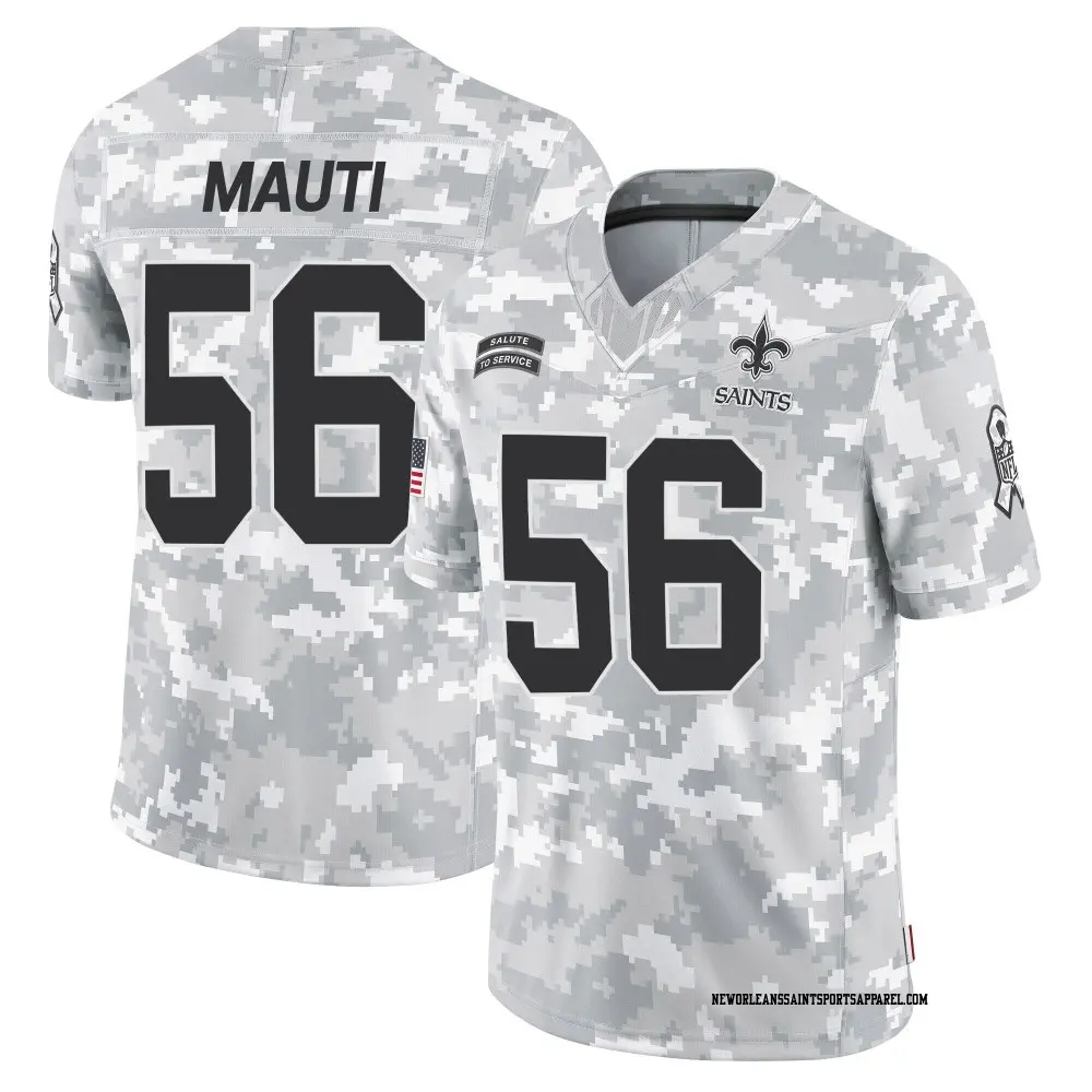 Limited Arctic Camo Men's Michael Mauti New Orleans Saints 2024 Salute to Service Jersey