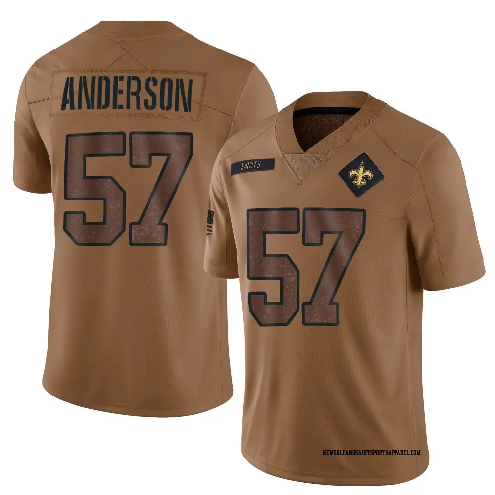 Limited Brown Men's Ryder Anderson New Orleans Saints 2023 Salute To Service Jersey