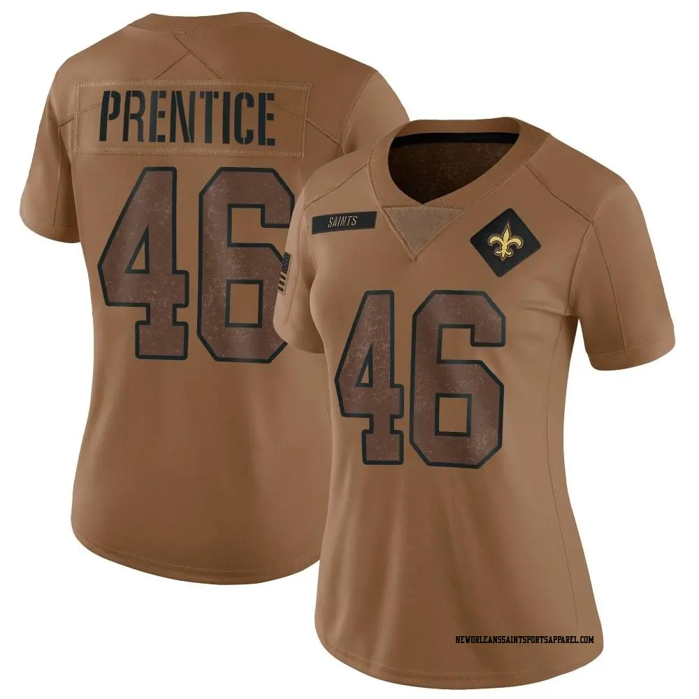 Limited Brown Women's Adam Prentice New Orleans Saints 2023 Salute To Service Jersey