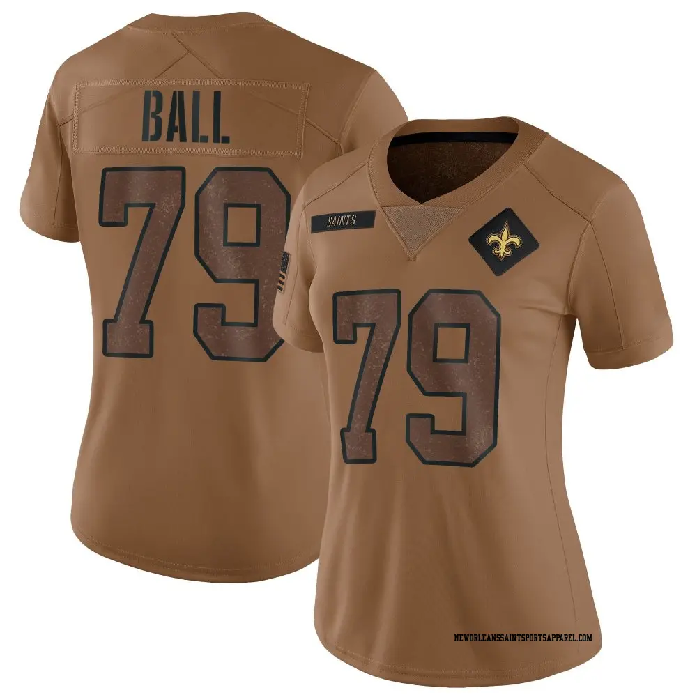 Limited Brown Women's Josh Ball New Orleans Saints 2023 Salute To Service Jersey