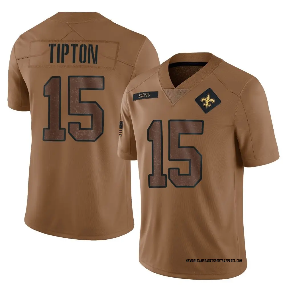 Limited Brown Youth Mason Tipton New Orleans Saints 2023 Salute To Service Jersey