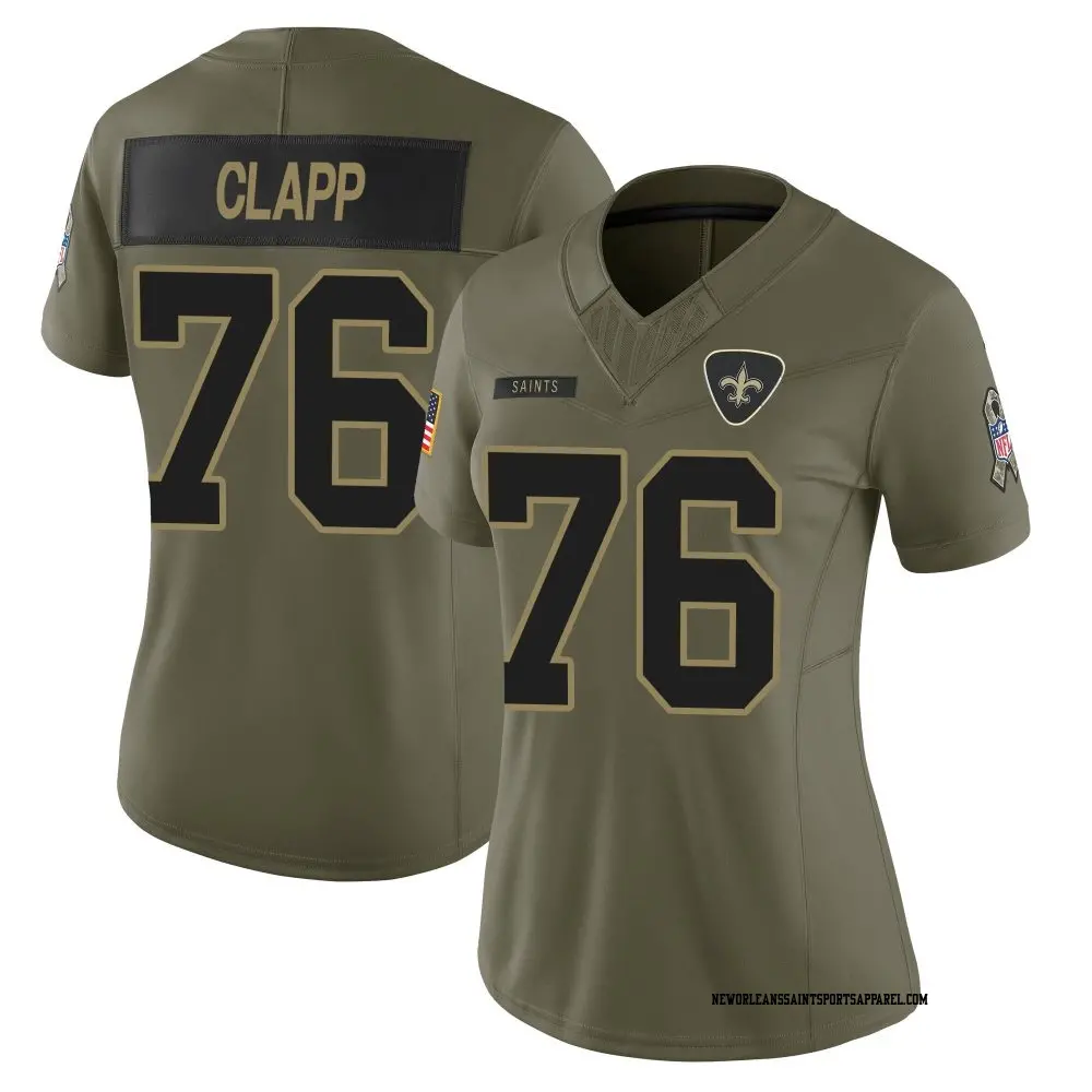 Limited Olive Women's Will Clapp New Orleans Saints 2025 Salute to Service Jersey