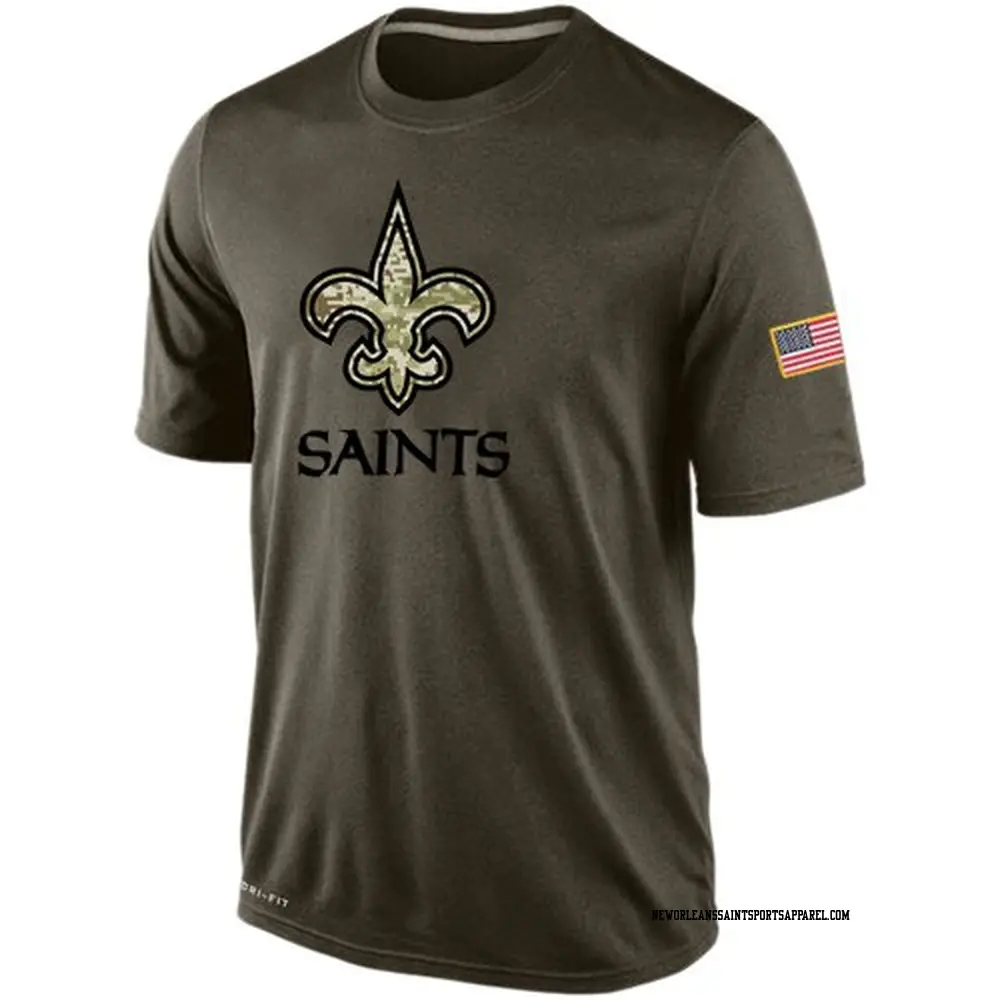 Olive Men's New Orleans Saints Salute To Service KO Performance Dri-FIT T-Shirt
